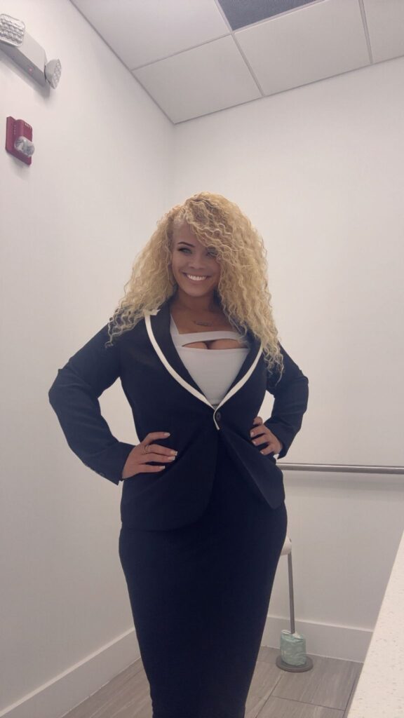 female realtor posing