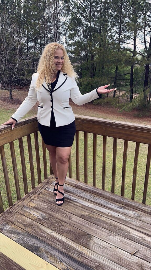 female realtor posing